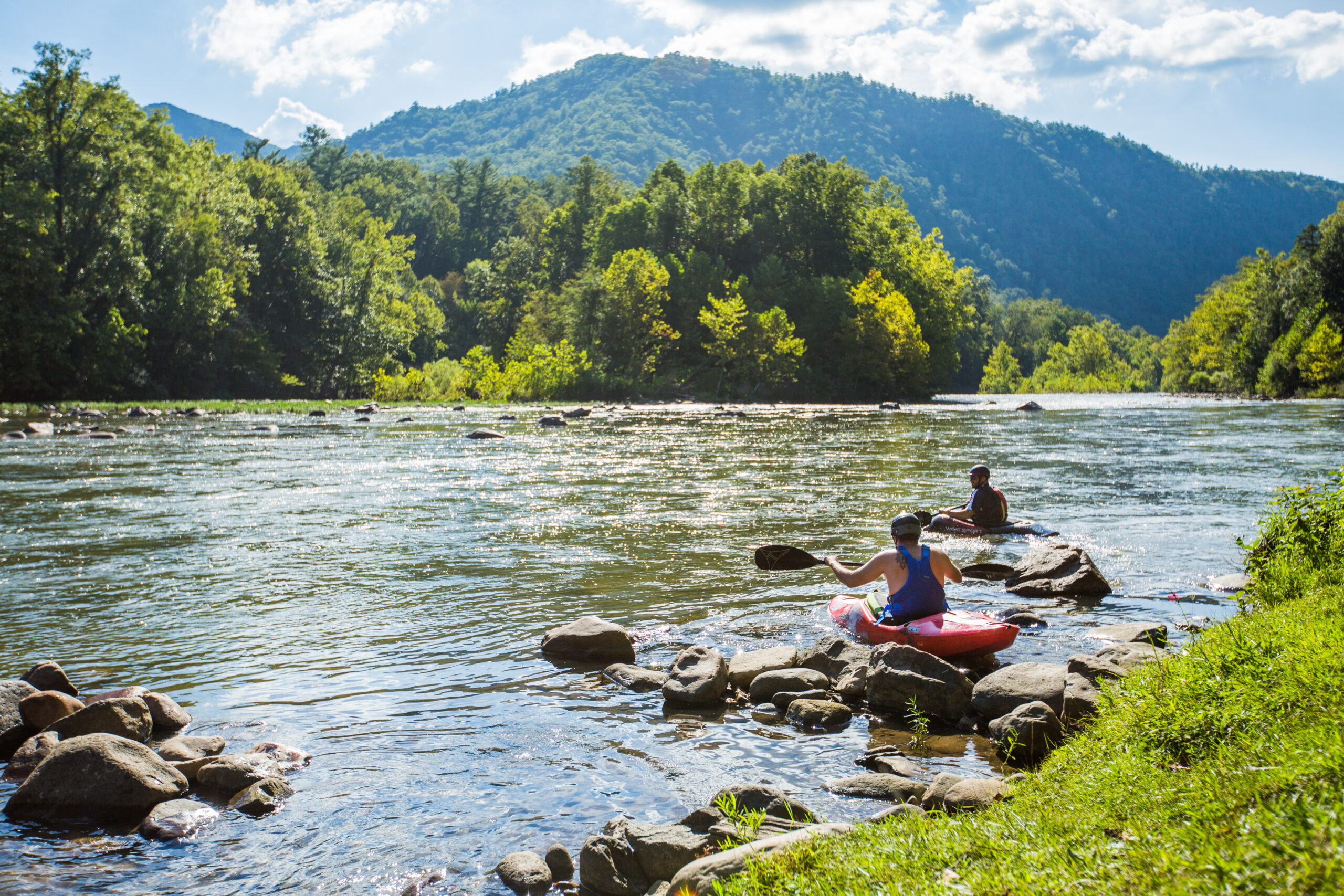 Canoeing on the river in Unicoi, Tennessee